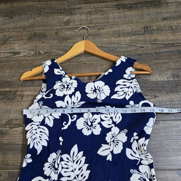 Aloha Republic made in Hawaii USA size small hawaain dress blue white hibiscus - Picture 7 of 9